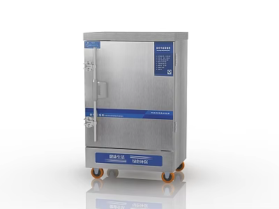 Durable Stainless Steel Commercial Kitchen Appliance With Mobile Cabinet And Wheels 3d model