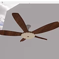 Ceiling Fan With Light Wooden Blades And White Lampshade For Modern Indoor Living Room