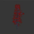 Isolated Tree With Brown Trunk And Green Leaves Against Gray Gradient Background
