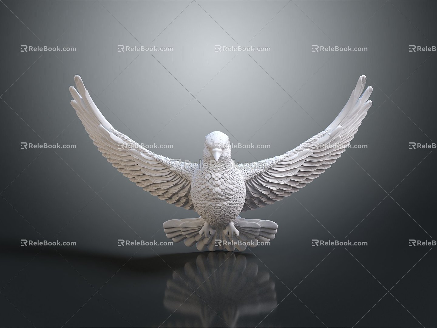 Modern Sculpture Pigeon Flat Pigeon Animal Statue Animal Sculpture 3d model