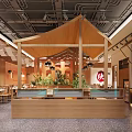 Traditional Chinese Restaurant Interior Featuring Wooden Tables Chairs Red Decorations Traditional Signs And Warm Lighting