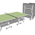 Sports Equipment Portable Ping Pong Table With Green Tabletop And Movable Wheels