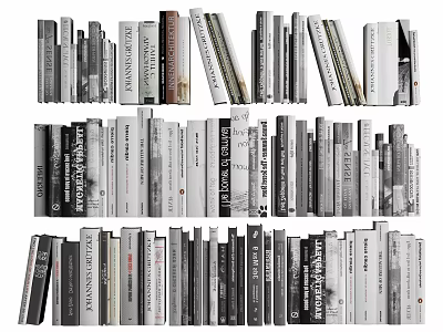 Diverse Collection of Books and Magazines Neatly Arranged on Shelves for 3d model
