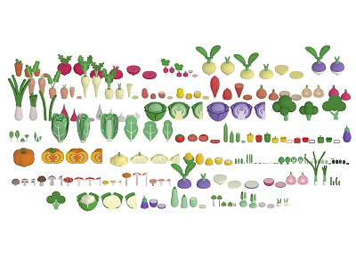 Vegetables Cartoon Vegetables Fruit Cartoon Fruit 3d model
