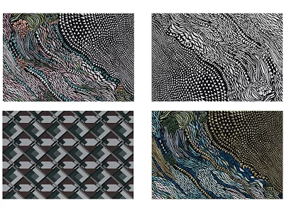 Stylish Square Rugs with Geometric Wave Dot Patterns and Modern Colorful Designs for Home Decor 3d model
