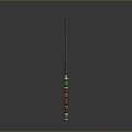 Traditional Curved Sword With Sharp Long Blade And Green Red Decorated Handle