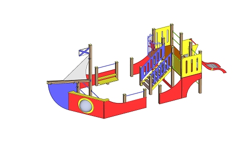 modern amusement equipment amusement facilities slide kindergarten 3d model