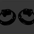 Pair Of Black Computer VR Headsets With Circular Frame And LED Indicators