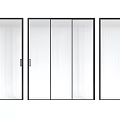 Modern Sliding Doors With White Panels And Black Frames For Interior Use 3d model