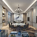 New Chinese-style private room Large private room 3d model