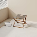 Foldable Leisure Chair with Wooden Frame and Gray Cushion in Minimalist Room Near Book