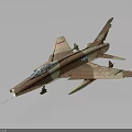 Vintage Military Fighter Aircraft With Camouflage Paint And Sharp Nose Structure
