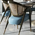 New Chinese Dining Table and Chair Combination Dining Table and Chair Tableware 3d model