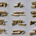 Natural Wood and Stone Materials with Various Shapes and Textures for Home Decoration