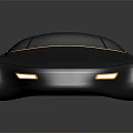 Blue Sports Car With Streamlined Design And Orange Rims On Black Background With Reflection