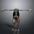 Mechanical Robot Character Displaying Extended Arms And Intricate Metal Body Design