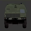 Green Military Tank With Six Wheeled Armored Vehicle Exterior Design