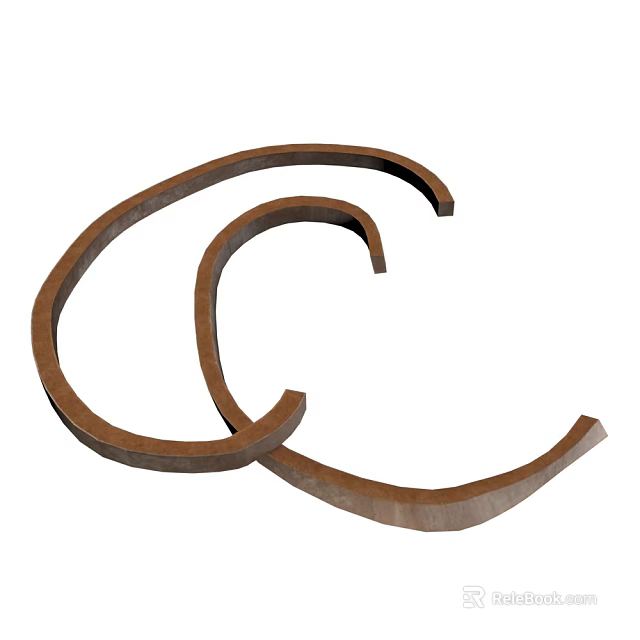 Brown Curved Plant Vine Structure With Organic Natural Design Elements 3d model 