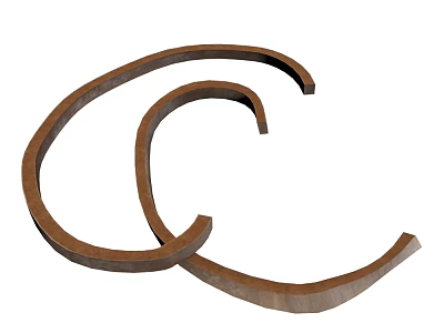 Brown Curved Plant Vine Structure With Organic Natural Design Elements 3d model