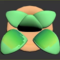 Cute Cartoon Potted Plant Featuring Green Leaves And Brown Pot With Eyes