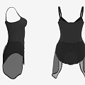 Black Sleeveless Bodysuit With Spaghetti Straps And Sheer Overlay Design