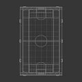 Fenced Football Field with Green Turf Goal Posts and Surrounding Lighting