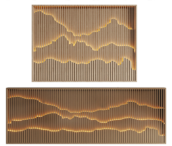 New Chinese background wall Grille background wall 3d model