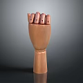 Game Movie Character Wooden Hand Sculpture With Palm Up Five Fingers And Fingertip Holes