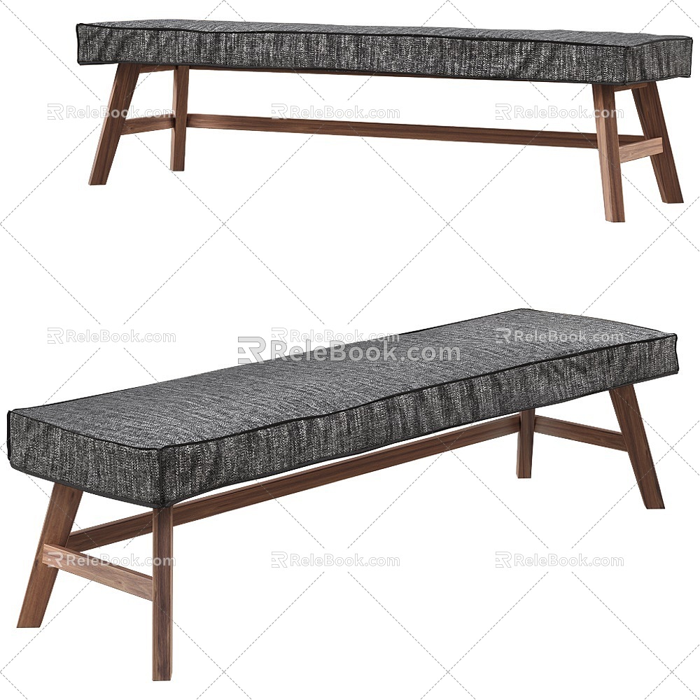 Gray New Chinese Casual Bench 18 model