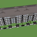 Traditional Chinese Style Multi Story Building With Gray White Exterior Balconies And Windows