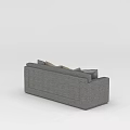 Modern Gray Sofa With Beige Gray and Green Decorative Accent Pillows