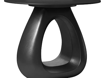 Modern Minimalist Black Coffee Table With Unique Curved Hollow Base Design 3d model