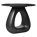 Modern Minimalist Black Coffee Table With Unique Curved Hollow Base Design