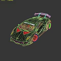 Speedhunters Themed Black Red Patterned Sports Car With Rear Spoiler Red Wheels