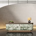 Front desk, reception desk, end view desk 3d model