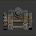 Ancient Cannon Medieval Weapon With Metal Barrel Wooden Carriage And Spoked Wheels