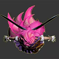 Game And Movie Character With Pink Hair Colorful Wings Purple Pink Outfit Design