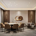 Modern Private Dining Room With Round Table And Elegant Decor 3d model