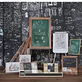 Modern blackboard easel combination 3d model