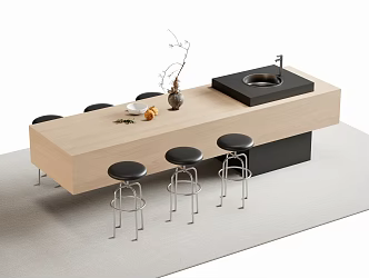 Bar chair combination 3d model