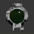 Detailed Low Poly Scope With Geometric Texture Tactical Design And Reflective Surface