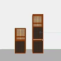 Two Black Square Outdoor Lights With Glass Panels For Garden Decor