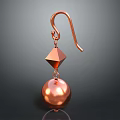 Copper Colored Earrings Featuring Diamond Shaped And Spherical Pendants Design