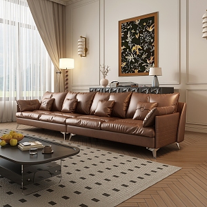 Antique Sofa Leather Sofa 3d model