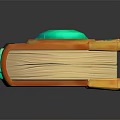Fantasy Magic Book Featuring Golden Decorations Green Gemstone And 3D Design 3d model