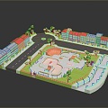 cartoon city cartoon street cartoon block old street old block miniature block miniature street 3d model