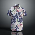 Casual Summer Short Sleeve Shirt Design With Colorful Floral Leaf Pattern