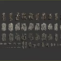 Collection of Rock Specimens in Multiple Shapes and Textural Variations 3d model