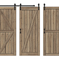 Modern Barn Door 3d model