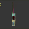 Blue Tower Structure With Vertical Design Multiple Antennas And Red Section